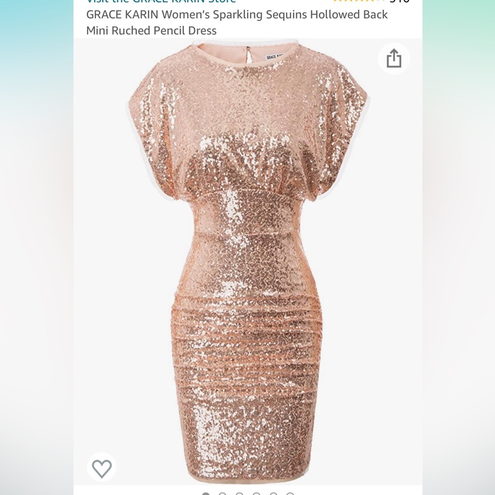 GRACE KARIN Sparkling Sequin Hollowed Out Pencil Dress